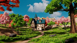 Medieval House 11 With Environment 3D model 3D