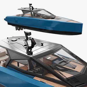 3D Wallypower 58 Motor Yacht Blue