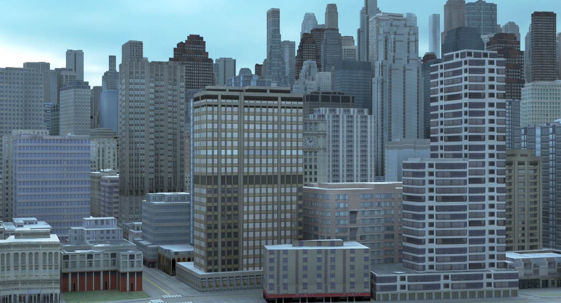 3d Model Cityscape Scene Highrise