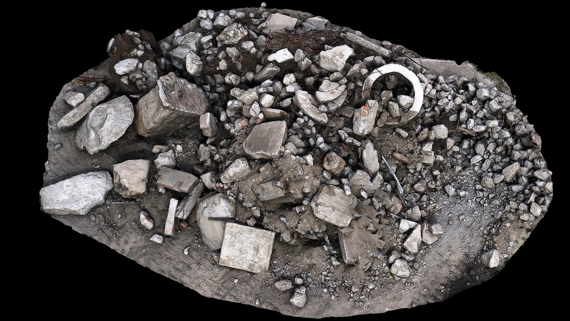 Destroyed Building Small Debris Pile Part2 Photogrammetry 3D Model ...