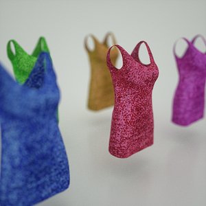 5 party dresses obj