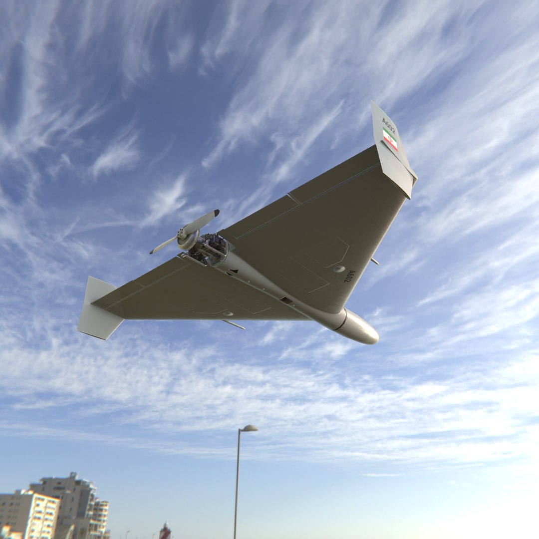 3D Iranian kamikaze drone Shahed 136 or Geran-2 LowPoly https://p.turbosquid.com/ts-thumb/Pl/QGgoZ0/tP/pr12/jpg/1675593637/1920x1080/fit_q87/ff84d4f3f819e91427999731311ae5cd332f28dc/pr12.jpg