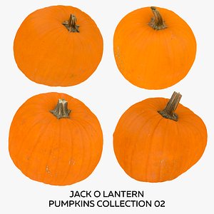 Jack o Lantern Pumpkins Collection 02 - 4 models RAW Scans 3D model