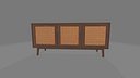 Modern Wooden Sideboard With Woven Cane Doors and Legs