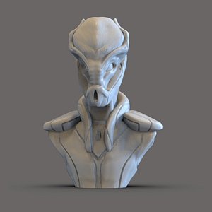 Sci fi creature bust 3D
