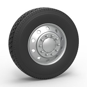 Front wheel of old school truck Scale 1 to 25