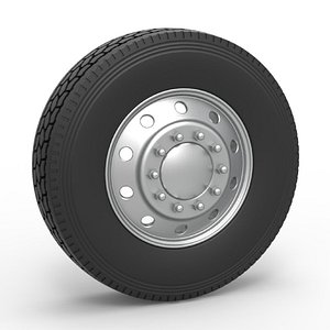 Front wheel of old school truck Scale 1 to 25