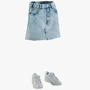 realistic skirt sneakers model