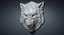 Angry Wolf Face Relief Sculpture
