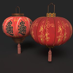 3D Chinese red lantern
