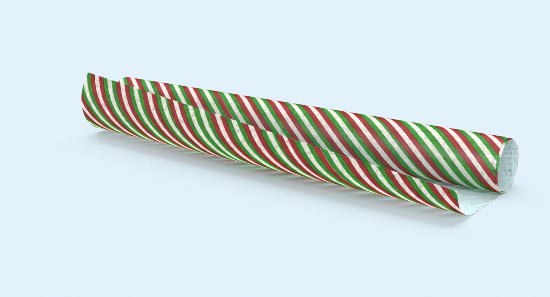 Striped Wrapping Paper Roll 3D, Incl. wrapping paper roll & red