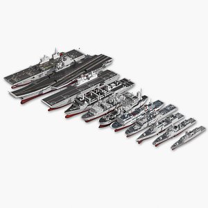 The aircraft carrier formation of the Peoples Liberation Army Navy Shandong with hull number 17 3D model