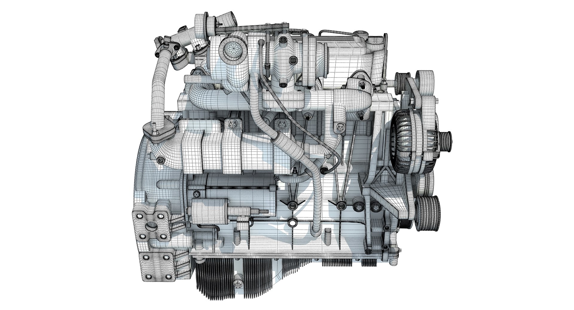 3d model heavy duty diesel engine