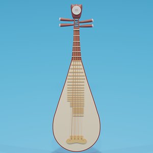 3D Chinese Instruments Pipa