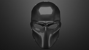 Procedural carbon-fiber aggressive mask with backstraps 3D model