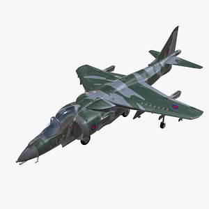 3D Harrier II Jet Fighter Aircraft Low-poly model