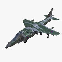 Harrier II Jet Fighter Aircraft Low-poly model