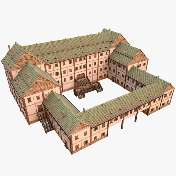 3D Medieval Building Town School University Academy