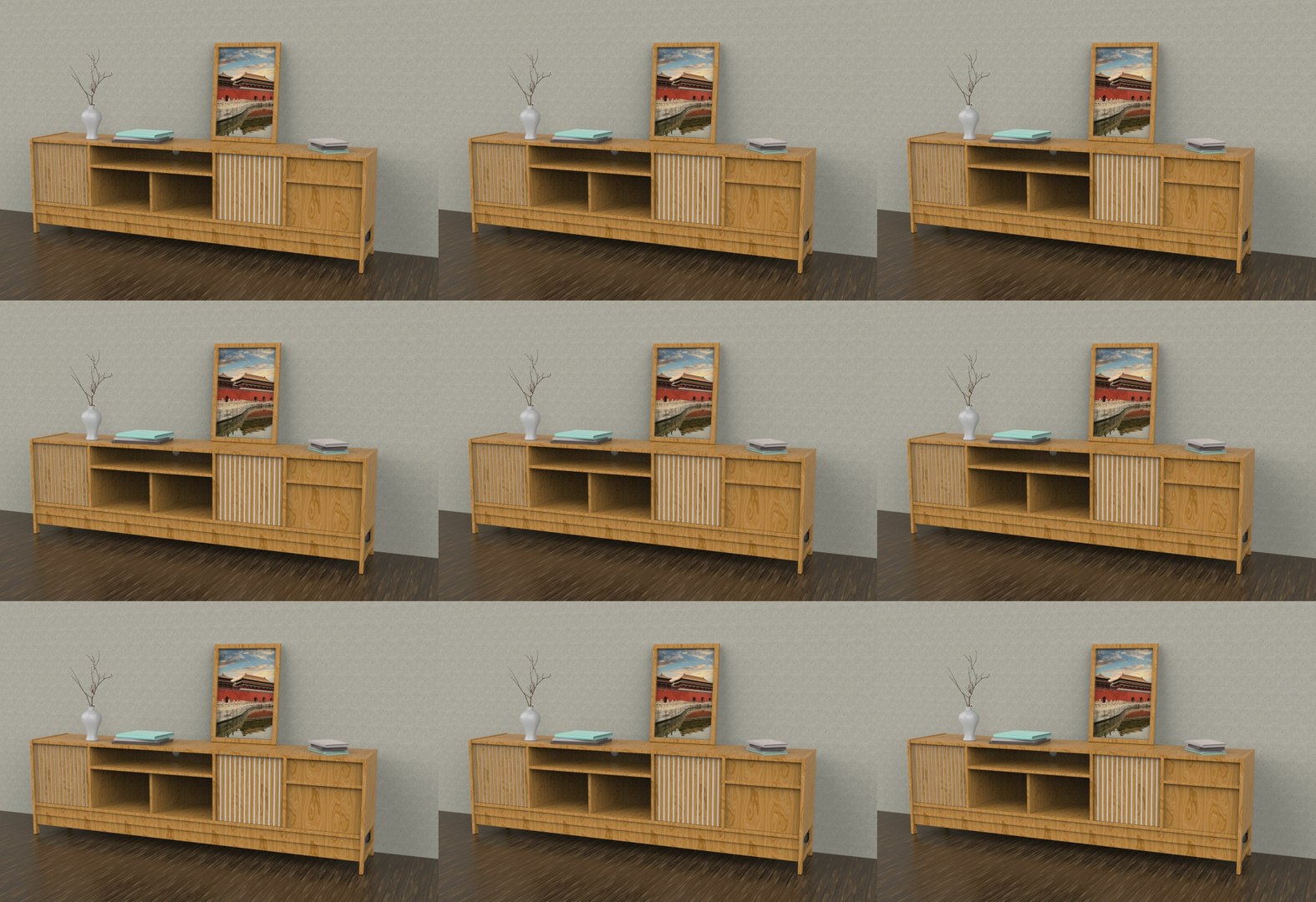 3D Modern Contracted TV Telescopic TV Tea Table Combination Nordic Tea Table Set