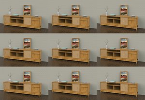 3D Modern contracted TV cabinet telescopic TV cabinet tea table combination Nordic tea table set solid