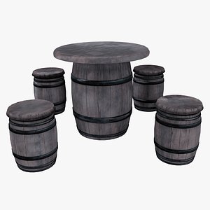 Barrel Table With Chairs