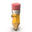 3d stylized cartoon pencil
