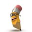 3d stylized cartoon pencil