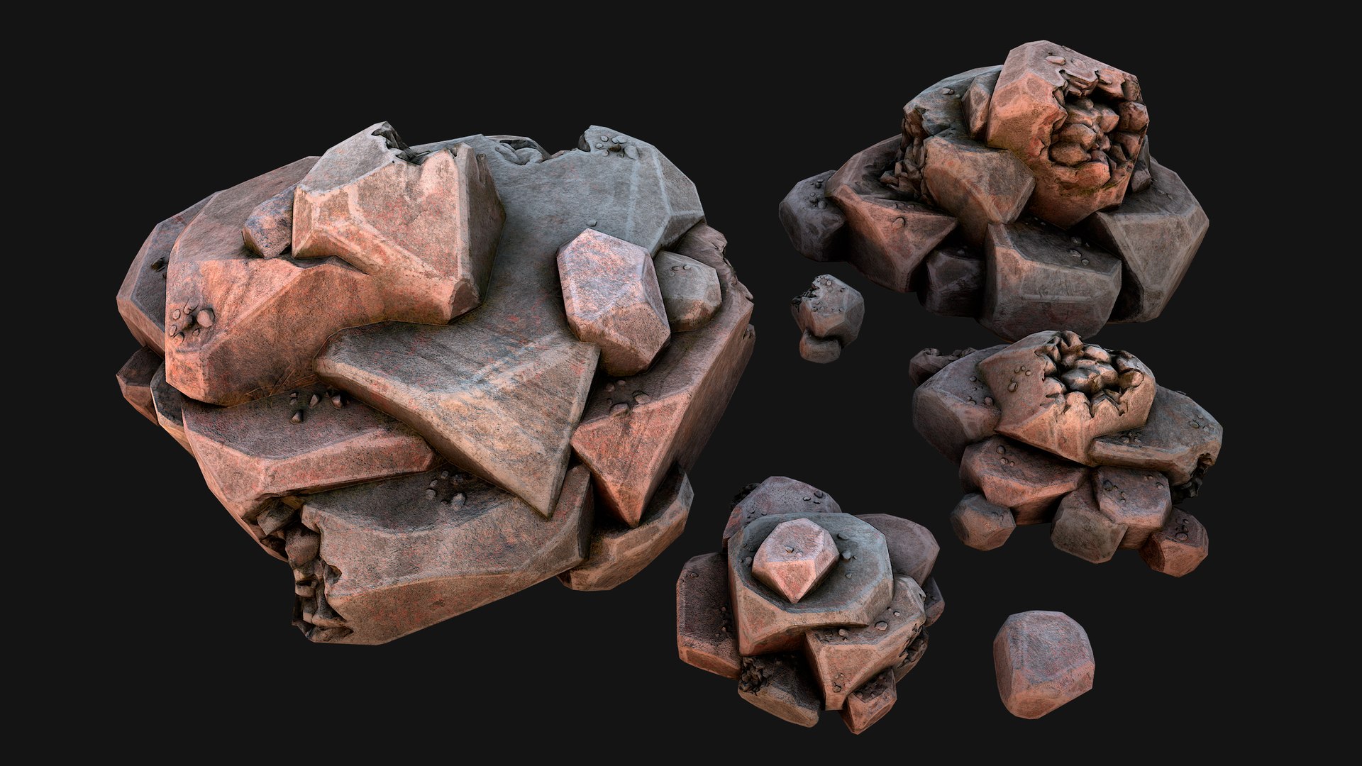Stones And Rocks Stylized Pack 3D Model - TurboSquid 2280265