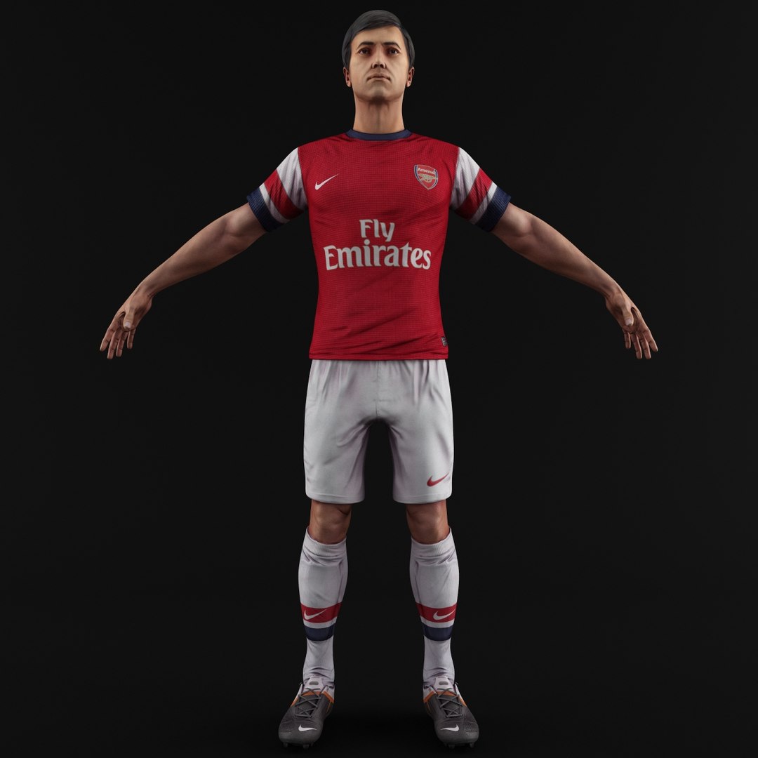 soccer player 3 rigged 3d model