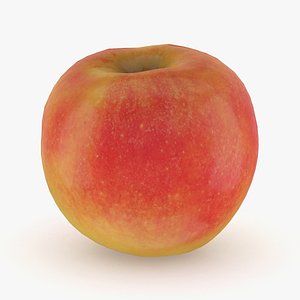 3D Apple Low Poly PBR Realistic