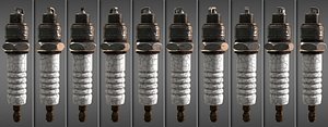 Old worn ignition spark plug