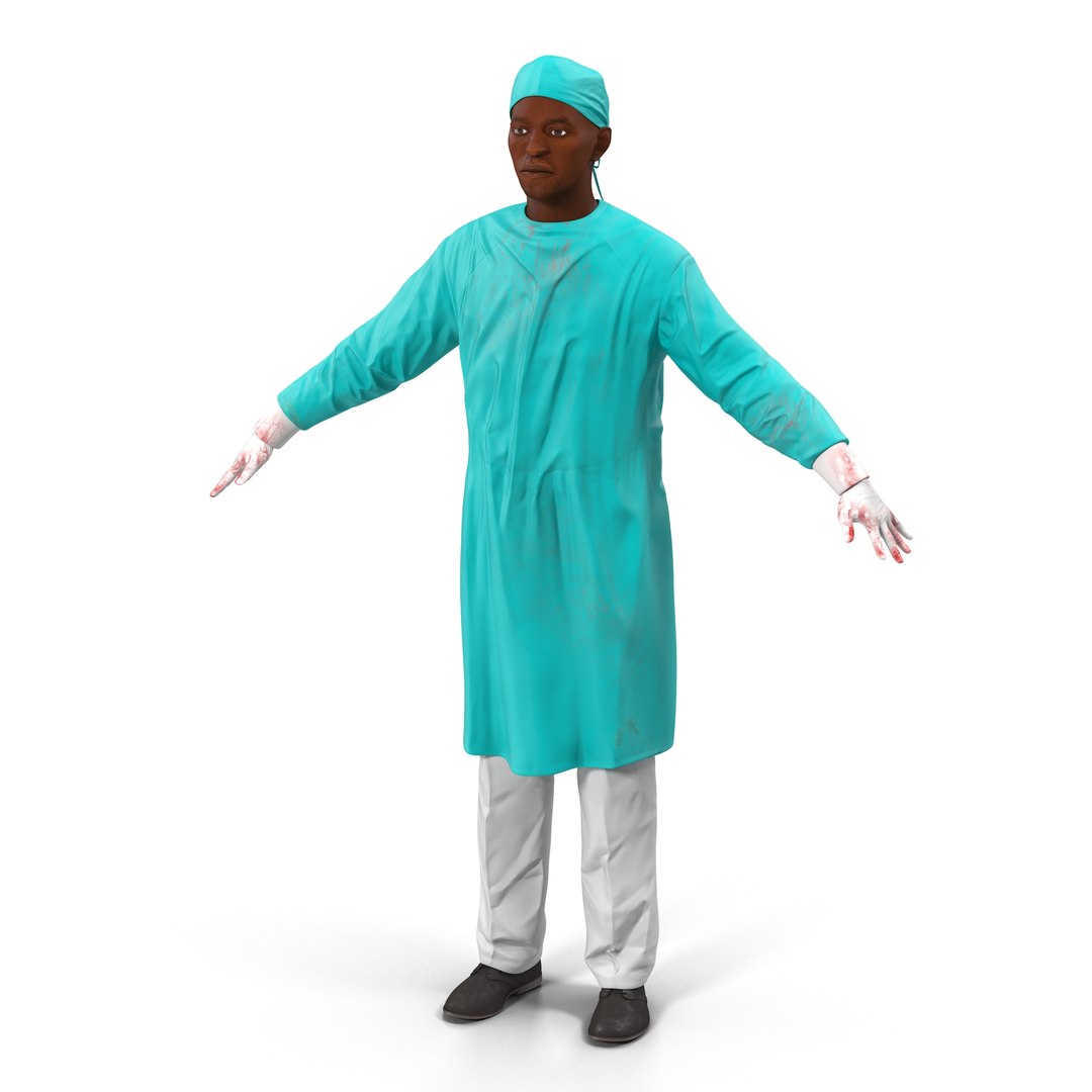 Male African American Surgeon 4 3D Model 3D model preview