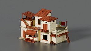 3D Stylized Urban Indian House