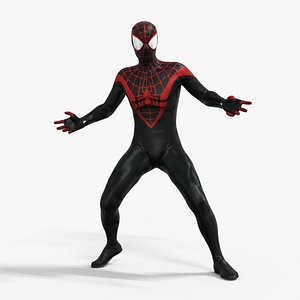 3D Ultimate Spider-Man Black Low-poly