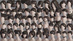 Stylised Hair Collection v 05 3D model