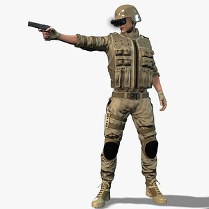 Professional SWAT Soldier Game Model 3D model