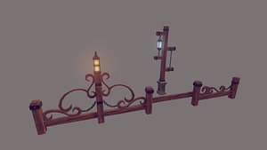 3D low-poly fence