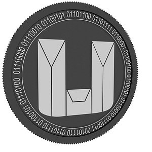 uquid coin black 3D model