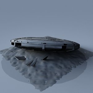 wrecked saucer 3d model