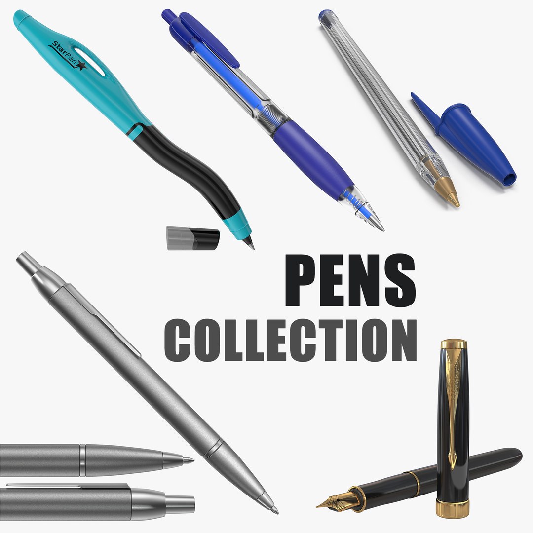 Pens Collection 3D model preview