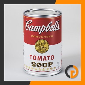 campbell tomato soup canned 3d model