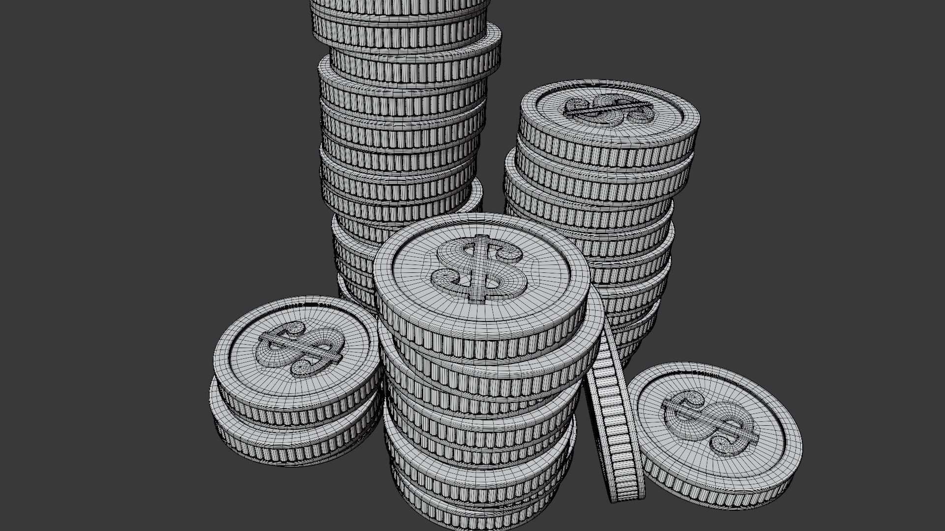 Stylized Coin Stack Model - TurboSquid 2414109