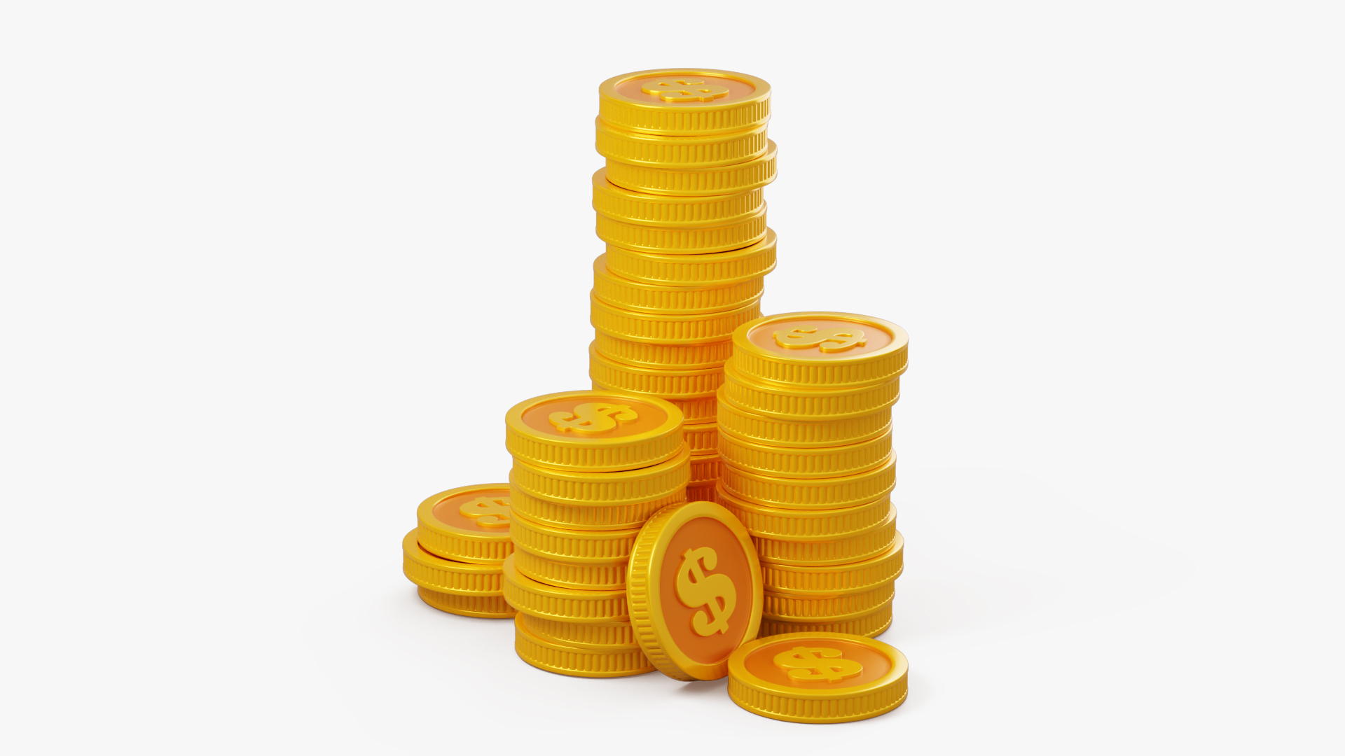 Stylized Coin Stack Model - TurboSquid 2414109