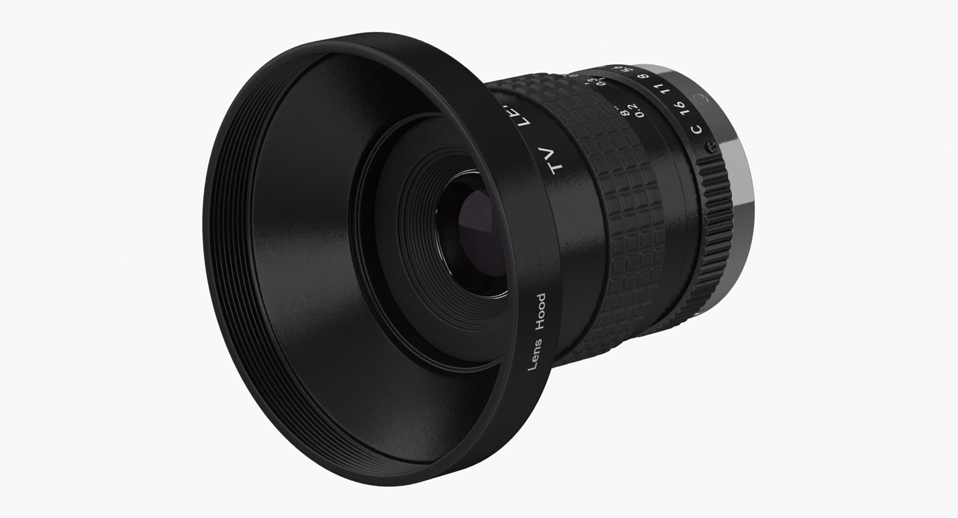 Camera Lens With Hood Generic 3D Model 3D model preview