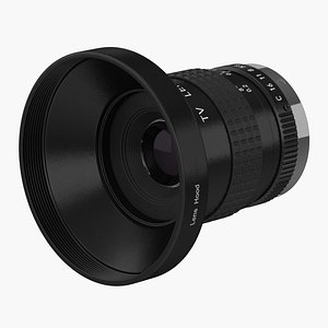 Camera Lens With Hood Generic 3D Model