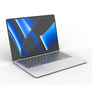 Apple MacBook Air 2024 Silver color 3D model