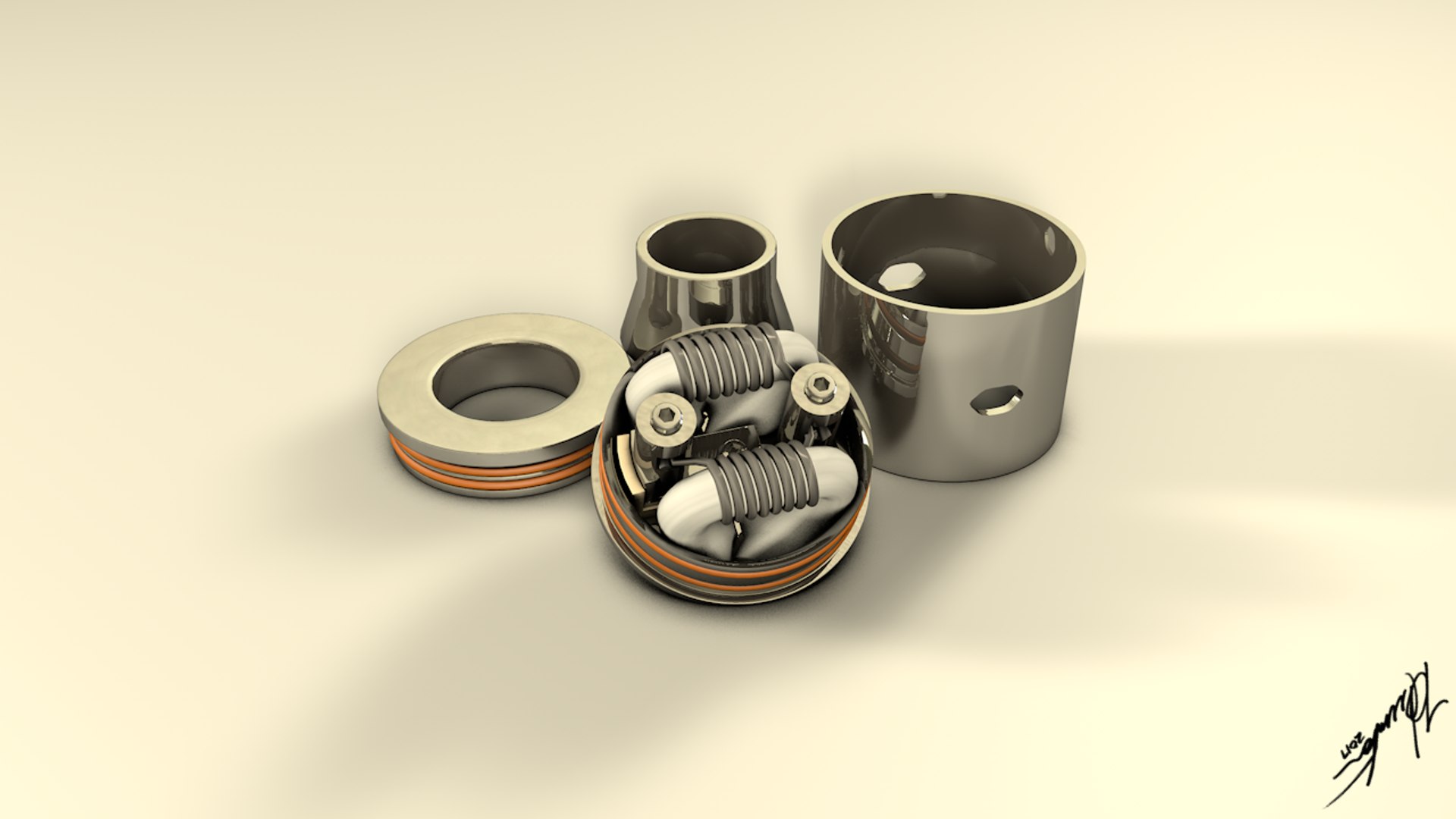 3d Dripping Atomizer Coiled Model