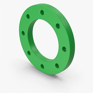 3D Green Pipe Flange model
