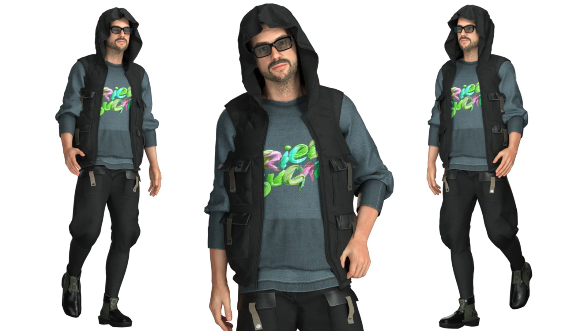 3D Realistic Man Character Rigged 3D Model - TurboSquid 2100982