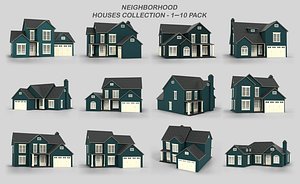 Neighborhood Houses Collection 10 Pack T3 3D model